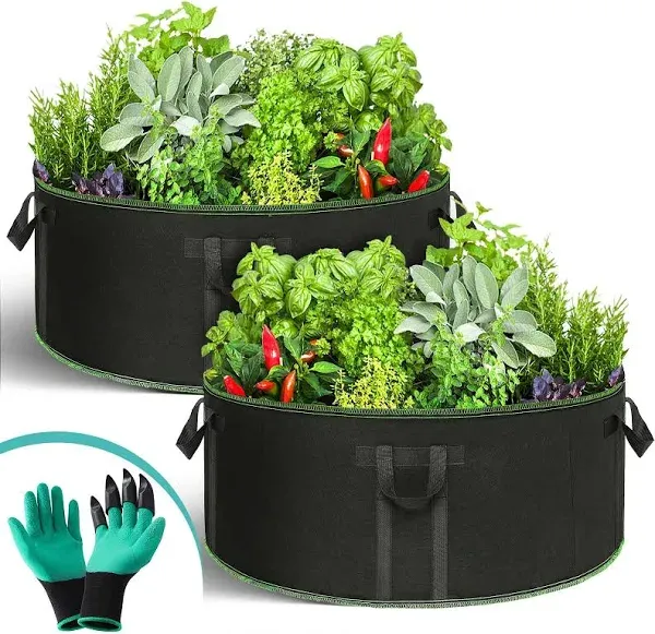 50 Gallon Grow Bags Heavy Duty Fabric Planter Garden Pots Vegetables Fruits