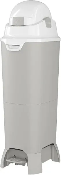 Foundations Hands Free Tall Diaper Pail with Airtight Lid - Durable & Odorless Diaper Disposal, Large Capacity, Holds up to 60 Newborn Diapers, Refill with Any Bags - Gray