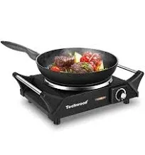 Techwood 1500W Electric Hot Plate - Countertop Single Burner