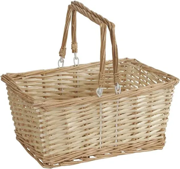 Household Essentials ML-2202 Open Top Market Basket with Handles, Natural