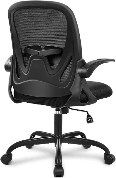 Primy Office Chair Ergonomic Desk Chair with Adjustable Lumbar Support and Height, Swivel Breathable Desk Mesh Computer Chair with Flip up Armrests for Conference Room（Dark Gray）