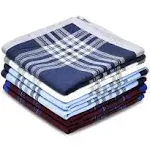 Zenssia Pure Cotton Men's Soft Handkerchiefs Assorted Color Pack of 6 Gift Set