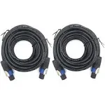 ITSROCK 2 Pack 50ft Pro Speakon to Speakon Cable, Pair 12AWG Patch Cords, Professional Speakon Audio Cable Cord with NL4FC Connector