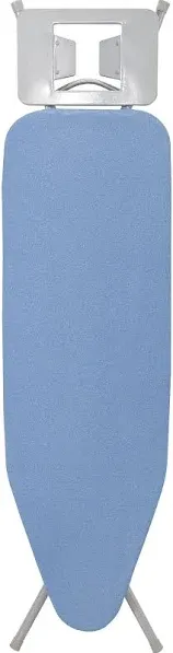 STO STO Ironing Board 45" x 14" with Iron Holder, Adjustable Height 29" to 36", Full Size Foldable Iron Board with Silver Coated Cotton Removable Cover, Sturdy Steel Frame and Legs, Blue