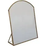 Metal Framed Standing Mirror, Brass Finish