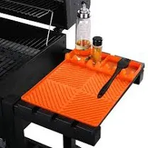 Griddle Mat Barbeque Grill Accessories Tools for Blackstone, Side Shelf Mat Grill Pad for Outdoor Grill Kitchen Counter Spatula Silicone Mat with Drip Pad for Kitchen, Cooking, Countertop (Grey)