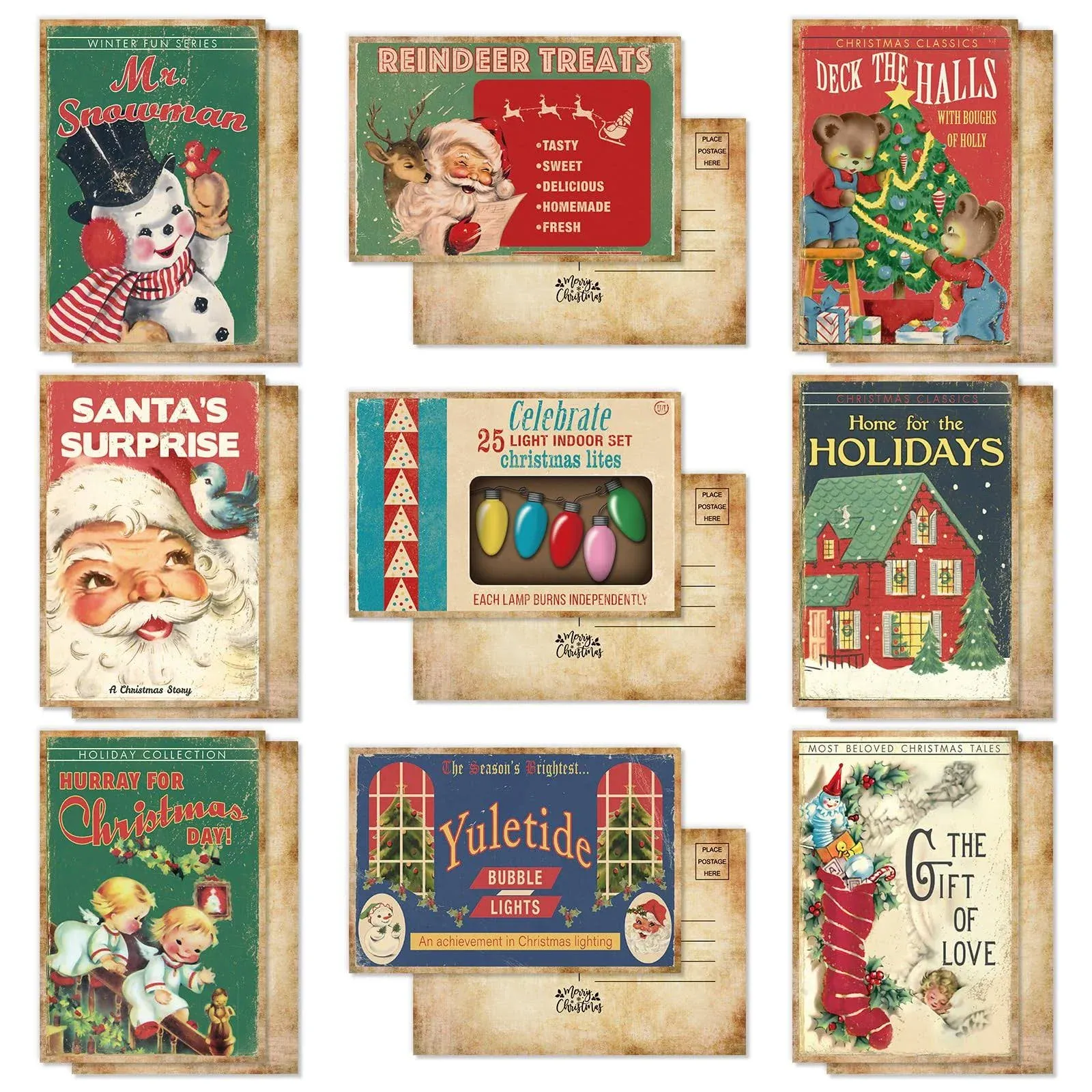 Anydesign 36 Pack Christmas Vintage Postcard Retro Blank Greeting Postcards 9 De