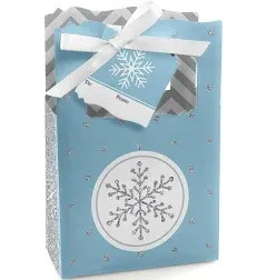 Big Dot of Happiness Winter Wonderland - Snowflake Holiday Party and Winter Wedding Favor Boxes - Set of 12