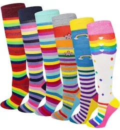 Women's Fancy Design Knee High Socks (6 Pairs)