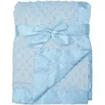 American Baby Company Heavenly Soft Chenille Minky Dot Receiving Blanket Blue 30" x 40" for Boys and Girls