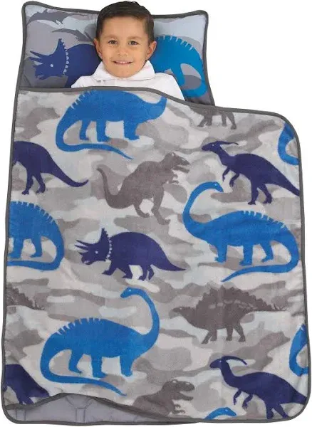 Everything Kids Blue Dinosaurs Toddler Nap Mat, Preschool Boy, Polyester