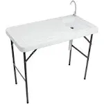 VINGLI Outdoor Folding Fish and Game Cleaning Table W/Sink| Portable &amp; Durable, 