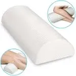 Beautifullife Back Pain Relief Memory Foam Pillow - Half Moon Bolster Knee Pillow for Side, Back, Stomach Sleepers - Semi Roll