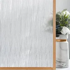 VELIMAX Frosted Window Privacy Film Non Adhesive Window Cling Removable Glass Covering Clear Water Opaque Window Film for Home Anti UV 29.5x78.7