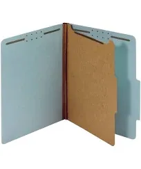 Classification Folders, 1 3/4" Expansion, Letter Size, 1 Divider, 77% Recycled, Blue, Pack Of 5 Folders