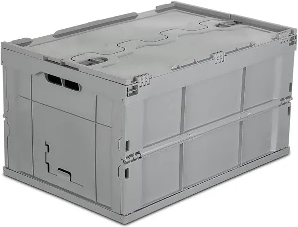 Mount-It! Collapsible Plastic Storage Crate, Folding and Stackable Utility 