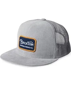 Brixton Grade Mesh Trucker Cap, Silver, One Size 