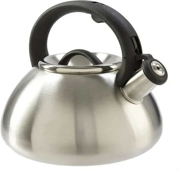 Primula Avalon Whistling Stovetop Tea Kettle Food Grade Stainless Steel Wide Mouth, Fast to Boil, Cool Touch Handle, 2.5-Quart, Teal