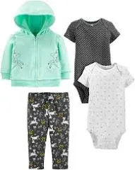 Simple Joys by Carter's Girls' Baby 4-Piece Jacket, Pant, and Bodysuit Set