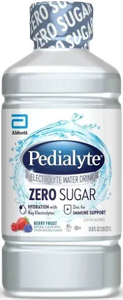 Pedialyte Zero Sugar Electrolyte Water Drink, Berry Frost (33.8 fl oz)