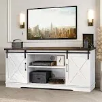 Farmhouse TV Stand for 65 Inch TV, Entertainment Center with Storage a