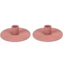 Elanze Designs Ribbed Ceramic Taper Candle Holders Mantle Decorations