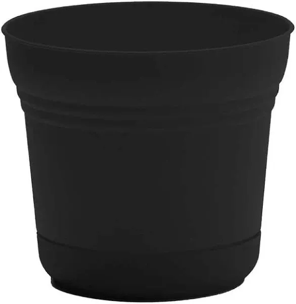 Bloem Saturn 4.5 in. H X 5 in. W Plastic Traditional Planter Black