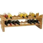 Oceanstar 18 Bottle Stackable Bamboo Wine Rack