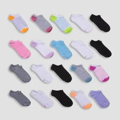 Hanes Girls' Super No Show Socks