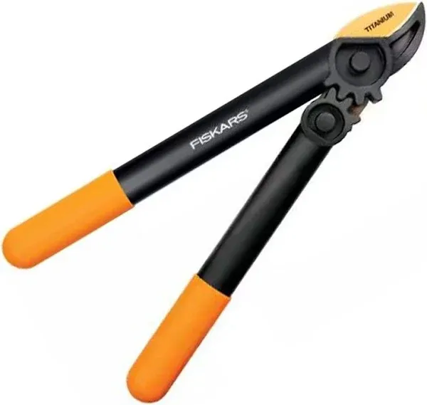 15 in. Fiskars Pruner Anvil Lopper Titanium Steel Blade Smooth Cutting Soft Grip