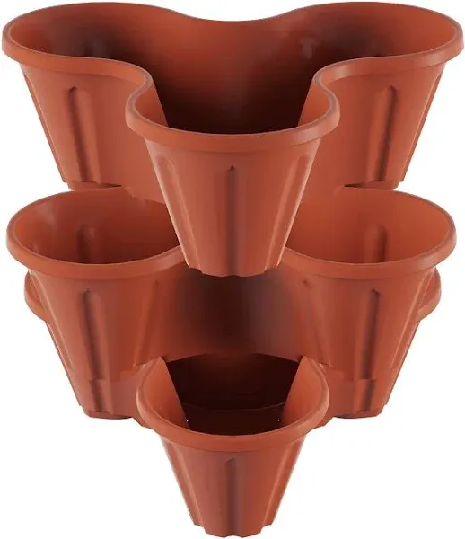 Pure Garden Stackable Planters - Set of 3