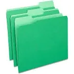 Staples Colored 3-Tab File Folders, Letter, Green, 100/Box