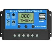 20-100A Solar Panel Battery Charge Controller LCD Auto Dual USB 12V/24V PWM MPPT