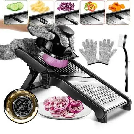 MASTERTOP Adjustable Mandoline Food Slicer Vegetable Slicer Fruit Cutter Stainle