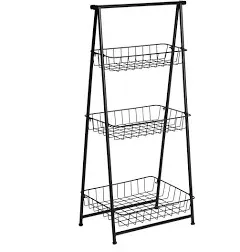 3-Tier Folding Ladder Shelf SHF-08580 Black