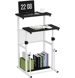 Mobile Podium Stand, Laptop Cart w/Adjustable Height, Portable Computer Stand...