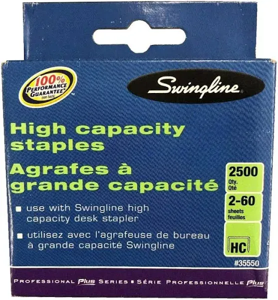 Swingline 35550 Optima High-Capacity Staples 3/8-Inch Leg 2 500/Box