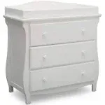 Delta Children Lancaster 3 Drawer Dresser with Changing Top Bianca White