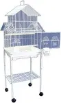 YML 5844 3/8 Inches Bar Spacing Pagoda Bird Cage with Stand 18 Inches x 14 Inches /Small White