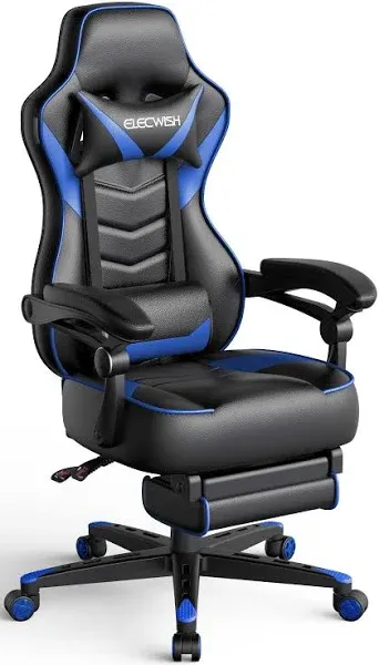 ARTETHYS Gaming Chair for Adults Ergonomic Racing Style High Back Computer Chair with Footrest Headrest and Lumbar Support PU Leather 90-150 Degree