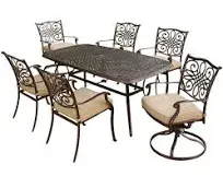 Hanover Traditions 7-Piece Outdoor Dining Patio Set In Natural Oat - TRADITIONS7PCSW