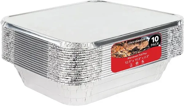 Aluminum Foil Pans With Lids Half Size 10 Pack 10 Lids And 10 Pans 9x13 Preppi