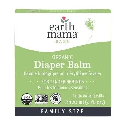 Earth Mama Organic Diaper Balm | Diaper Cream with Calendula | Calm Skin Baby Essentials for Diaper Bag |Multipurpose Baby Ointment, 2-Fluid Ounce (4-Pack)