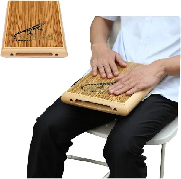 GECKO Travel Cajon,Cajon Box Drum Percussion Instrument Zebra Wood with Internal Guitar Strings Compact Size Portable Cajon