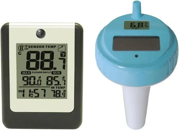 Ambient Weather WS-14 Wireless 8-Channel Floating Pool and Spa Thermometer