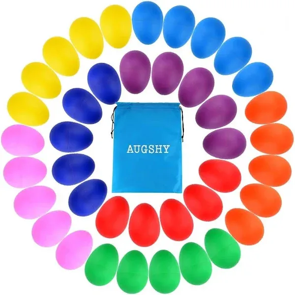 Augshy 40 Pieces Plastic Egg Shakers