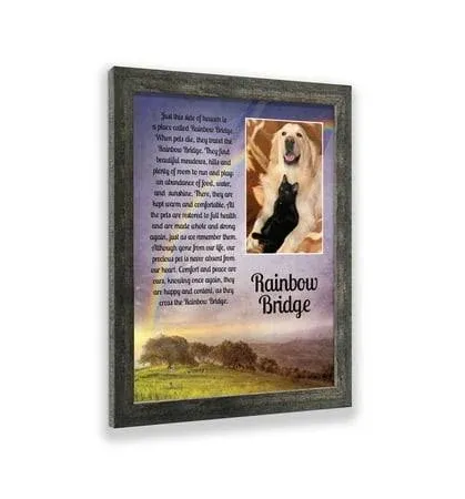 Crossroads Home Décor Rainbow Bridge Picture Frame, Dog Loss, Loss of a Pet, Loss of a Cat, Pet Memorial Picture Frame, 6416W