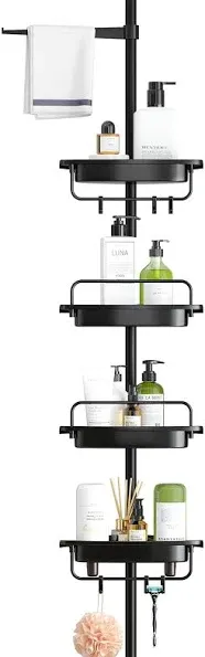 ALLZONE Rustproof 4-Tier Adjustable Shelves Shower Caddy Corner