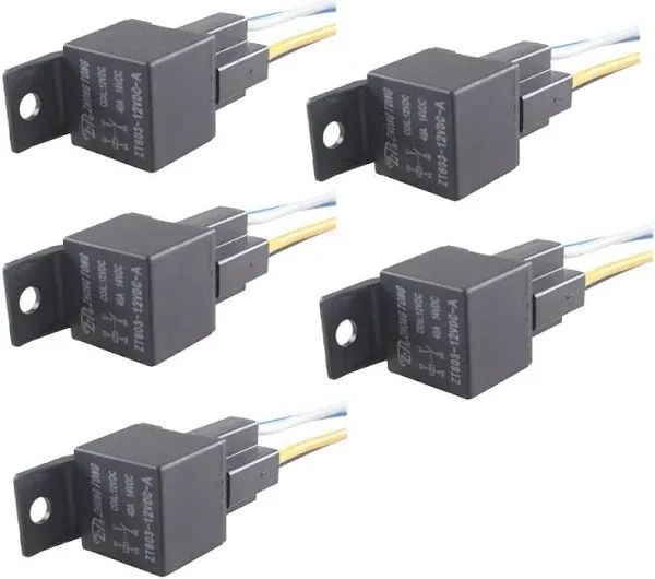 ESUPPORT Car Relay 12V 40A SPST 4Pin Switch Socket Plug Wire 