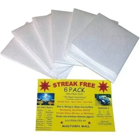 Streak Free Microfiber Cloth 6 Pack